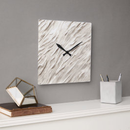 Abstrakte Elfenbeinstruktur Quadratische Wanduhr