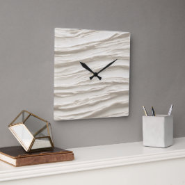 Abstrakte Elfenbeinstruktur Quadratische Wanduhr