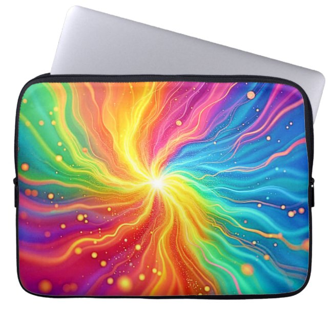 Abstrakte Energieexplosionsgrafik Laptopschutzhülle (Vorderseite)