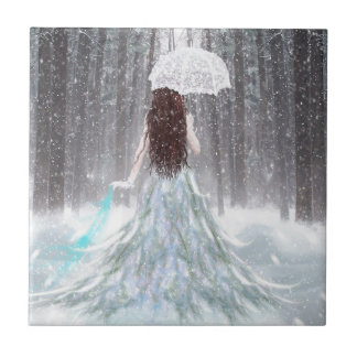 Abstrakte Engels-Winter-Schnee-Prinzessin Fliese
