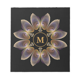 Abstrakte Engelsflügel Mandala Fraktal Monogramm Notizblock