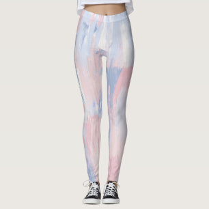 Abstrakte Erblindung und blaue Farbe strichen Legg Leggings