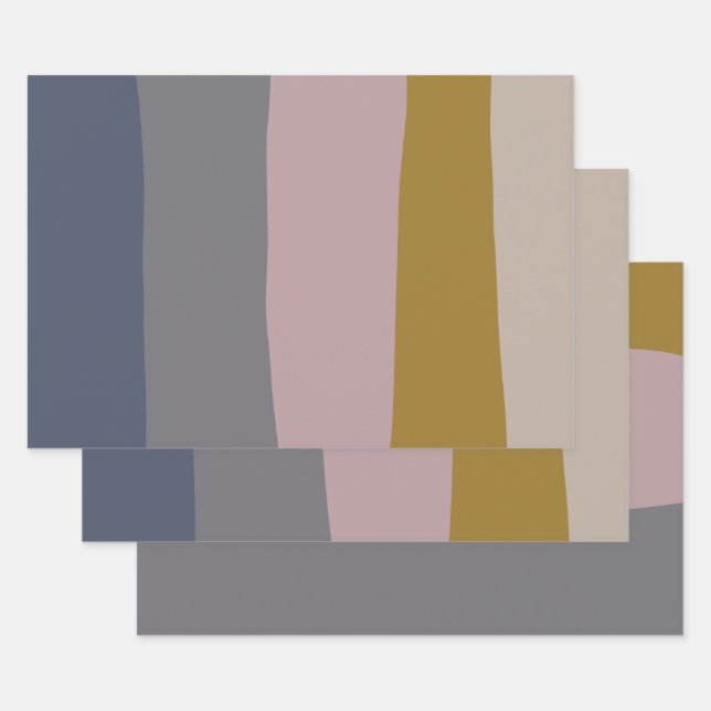 Abstrakte Erdstreifen Moderne ästhetische Soft Geschenkpapier Set (Set)