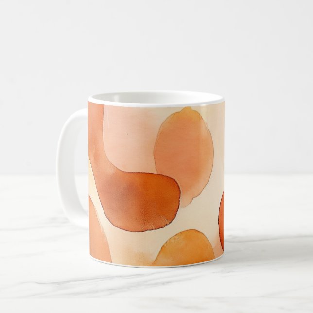 Abstrakte Erdtöne-Wasserfarbe Kaffeetasse (Vorderseite Links)