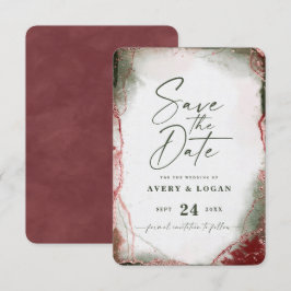 Abstrakte Ethereal Watercolor Terra Rosa Wedding Save The Date