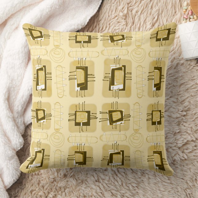 Abstrakte Ethnic Matrix - Beige Brown Kissen (Decke)
