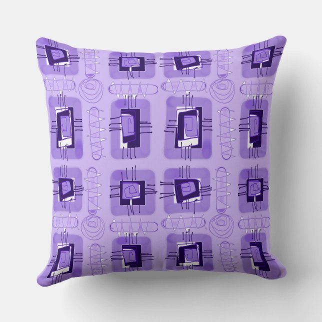 Abstrakte Ethnic Matrix - Lavender Kissen (Rückseite)