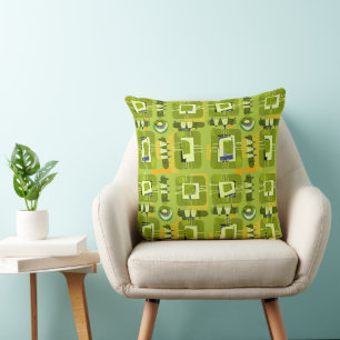 Abstrakte Ethnic Matrix - Lime Green Orange Kissen