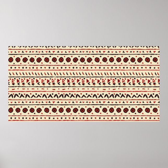 Abstrakte ethnisch nahtlose Muster Poster (Vorne)