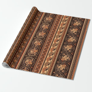 Abstrakte ethnische Stripie Zierarbeit Vintage Hin Geschenkpapier