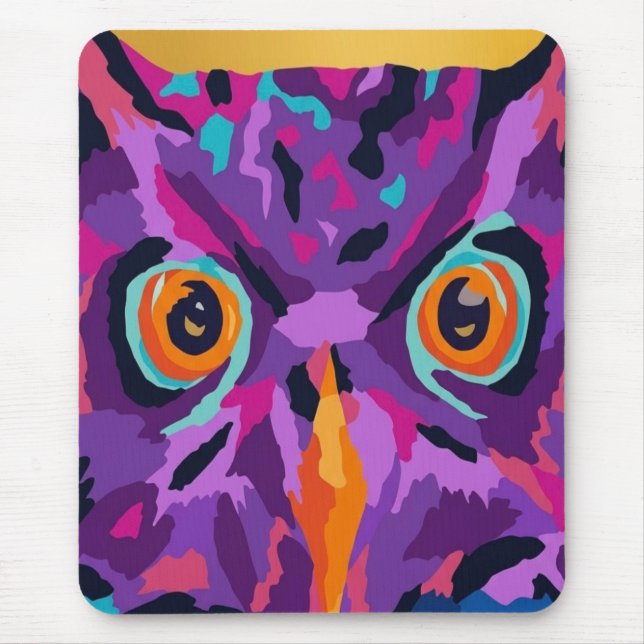 Abstrakte Eule  Mousepad (Vorne)