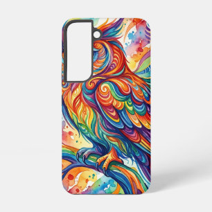 Abstrakte Eule Regenbogen Wasserfarbe Samsung Hüll Galaxy Hülle