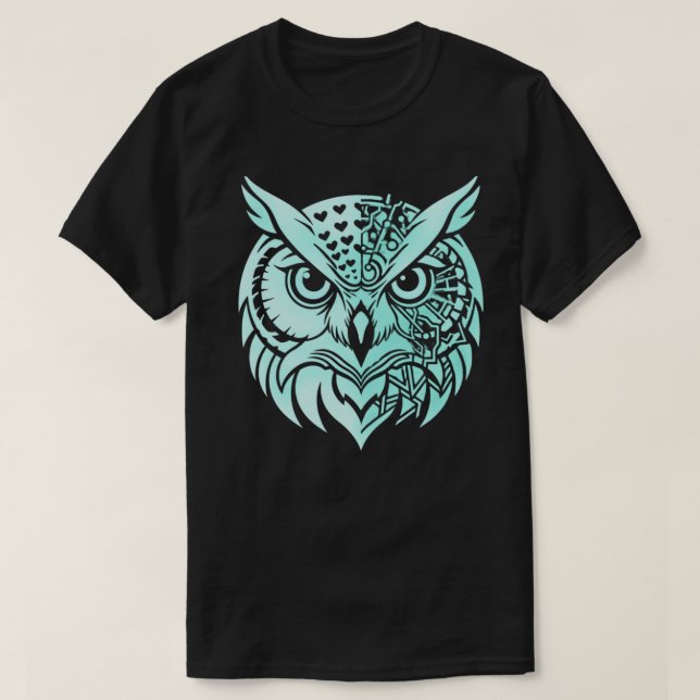 Abstrakte Eulen-Identität | Symbolischer Beobachte T-Shirt (Design vorne)
