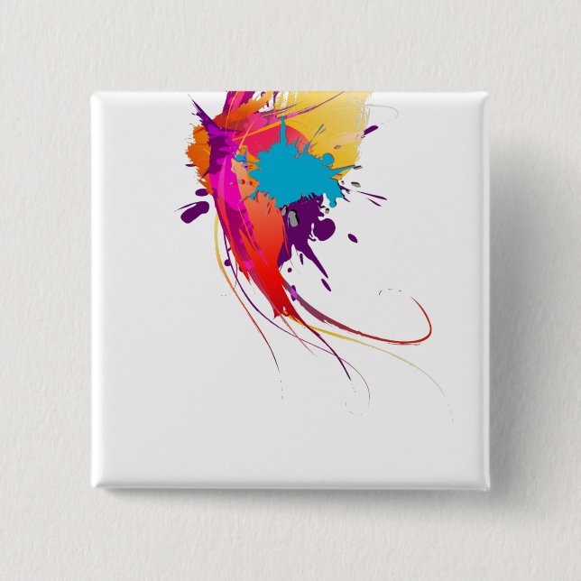 Abstrakte Exotic Butterfly Paint Spritzer Button (Vorderseite)