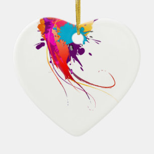 Abstrakte Exotic Butterfly Paint Spritzer Keramikornament
