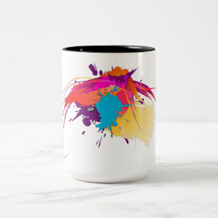 Abstrakte Exotic Butterfly Paint Spritzer Zweifarbige Tasse