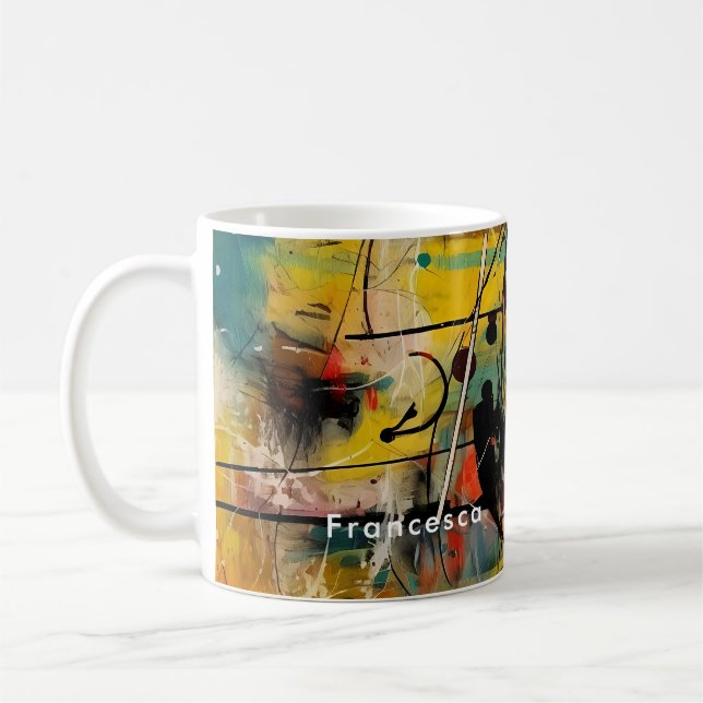 Abstrakte Explosion lebendiger Farben und Dynamik Kaffeetasse (Links)