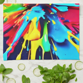 Abstrakte Explosion von Farbe und Farbe Geschirrtuch