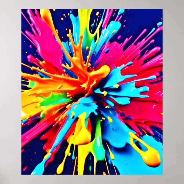 Abstrakte Explosion von Farbe und Farbe Poster (Vorne)