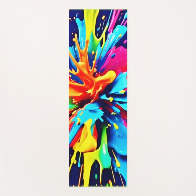 Abstrakte Explosion von Farbe und Farbe Yogamatte (Vorderseite)