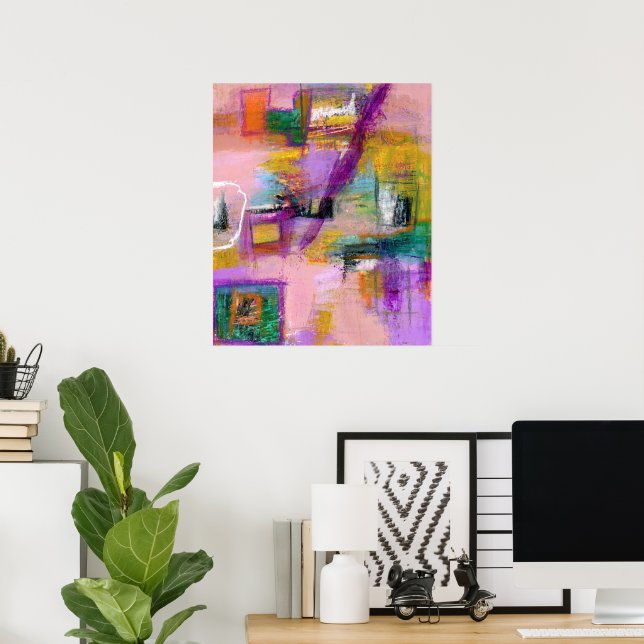 Abstrakte expressionistische Kunst - Intuitive Mal Poster (Heimbüro)