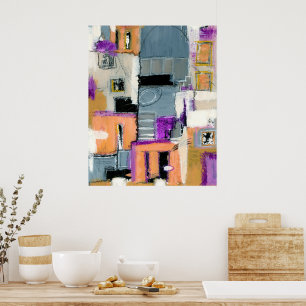 Abstrakte expressionistische Kunstgebäude Malerei Poster
