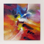 Abstrakte expressionistische Stilkunst Moderne Puzzle<br><div class="desc">Abstrakte expressionistische Art Malerei zeitgenössische farbenfrohe Rot-Gelb Grün Blau Lila-Puzzle von Künstler Serdar Hizli.</div>