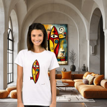 Abstrakte expressionistische Surfboard-Kunst – Mod