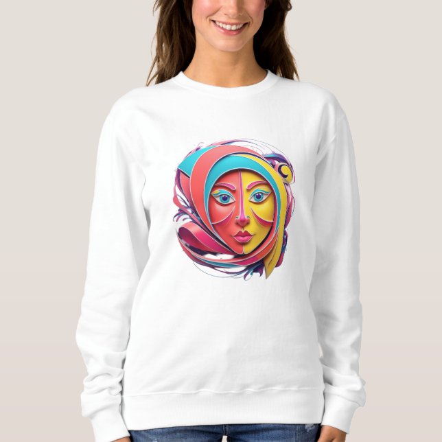 Abstrakte Face Art Logo Design. Sweatshirt (Vorderseite)