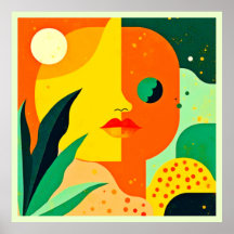 Abstrakte Face Color Block Art