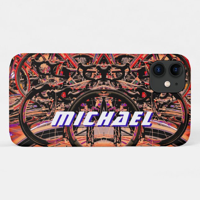 Abstrakte Fahrräder und Ihr Name Case-Mate iPhone Hülle (Rückseite (Horizontal))