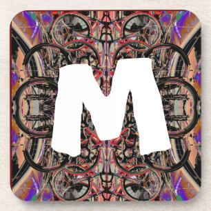 Abstrakte Fahrräder und Ihre Monogramm Getränkeuntersetzer