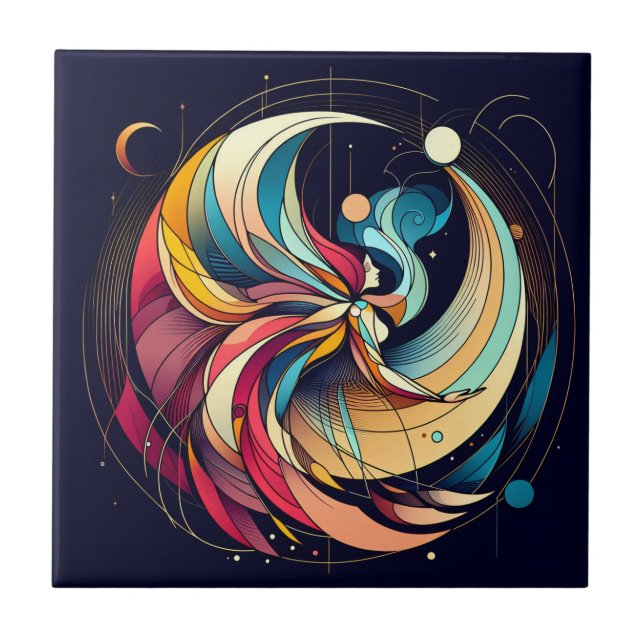 Abstrakte Fairy Art Keramik Tile Fliese (Vorderseite)