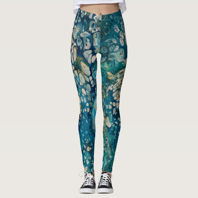 Abstrakte Fantasie unter Wasser Leggings (Vorderseite)