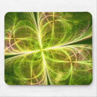 Abstrakte Fantasie Vier Blätter Grüngelbe Klee Mousepad
