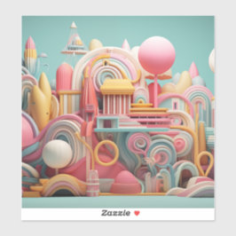 Abstrakte Fantasieformen in Pastellfarben Aufkleber