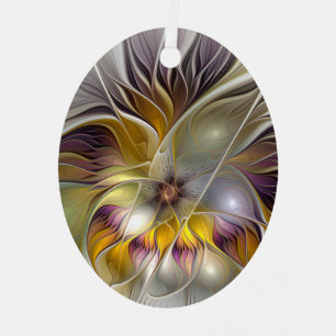 Abstrakte Fantasy Blume Fraktal Kunst, Dichtung un Ornament Aus Metall