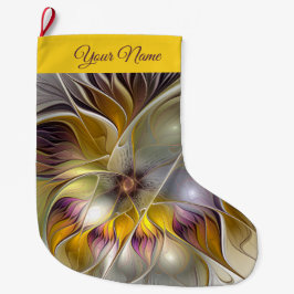 Abstrakte Fantasy Blume Fraktal Name Großer Weihnachtsstrumpf