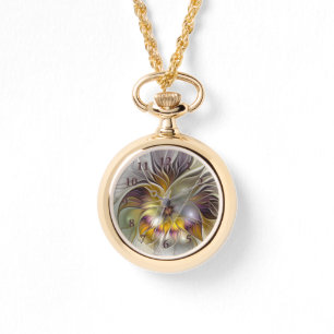 Abstrakte Fantasy-Blume Modernes Fraktal Armbanduhr