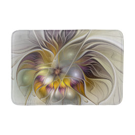 Abstrakte Fantasy-Blume Modernes Fraktal Badematte