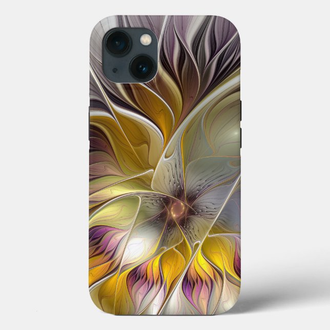Abstrakte Fantasy-Blume Modernes Fraktal Case-Mate iPhone Hülle (Rückseite)