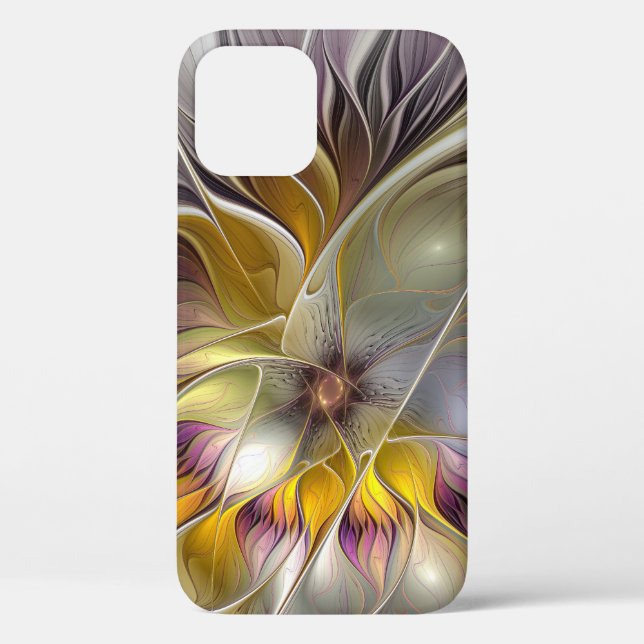 Abstrakte Fantasy-Blume Modernes Fraktal Case-Mate iPhone Hülle (Rückseite)