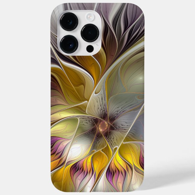 Abstrakte Fantasy-Blume Modernes Fraktal Case-Mate iPhone Hülle (Rückseite)