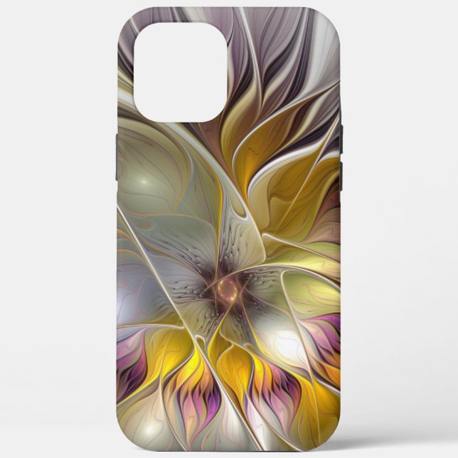 Abstrakte Fantasy-Blume Modernes Fraktal Case-Mate iPhone Hülle (Rückseite)