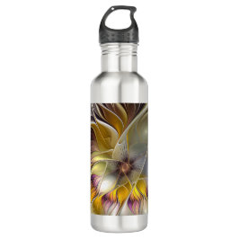 Abstrakte Fantasy-Blume Modernes Fraktal Edelstahlflasche