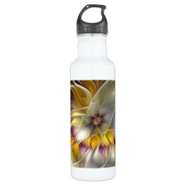 Abstrakte Fantasy-Blume Modernes Fraktal Edelstahlflasche