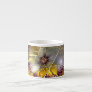 Abstrakte Fantasy-Blume Modernes Fraktal Espressotasse