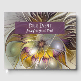 Abstrakte Fantasy-Blume Modernes Fraktal Gästebuch