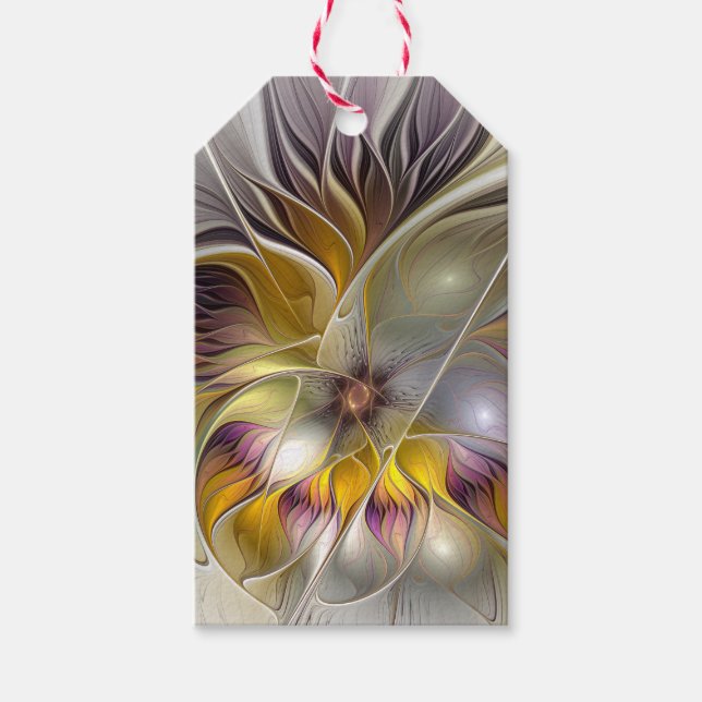 Abstrakte Fantasy-Blume Modernes Fraktal Geschenkanhänger (Vorderseite)