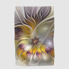 Abstrakte Fantasy-Blume Modernes Fraktal Golfhandtuch